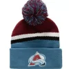 Mitchell & Ness Knit-Stripe Pom Knit Colorado Avalanche
