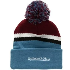 Mitchell & Ness Knit-Stripe Pom Knit Colorado Avalanche