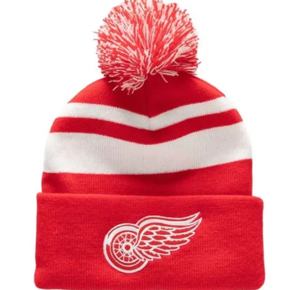 Mitchell & Ness Knit-Stripe Pom Knit Detroit Red Wings
