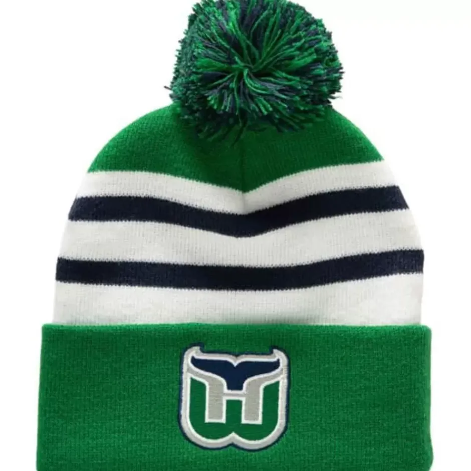 Mitchell & Ness Knit-Stripe Pom Knit Hartford Whalers