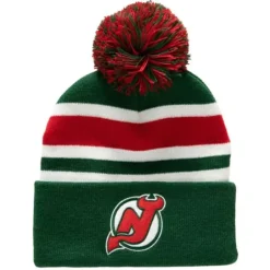Mitchell & Ness Knit-Stripe Pom Knit New Jersey Devils