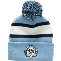 Mitchell & Ness Knit-Stripe Pom Knit Pittsburgh Penguins