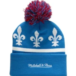 Mitchell & Ness Knit-Stripe Pom Knit Quebec Nordiques