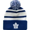 Mitchell & Ness Knit-Stripe Pom Knit Toronto Maple Leafs