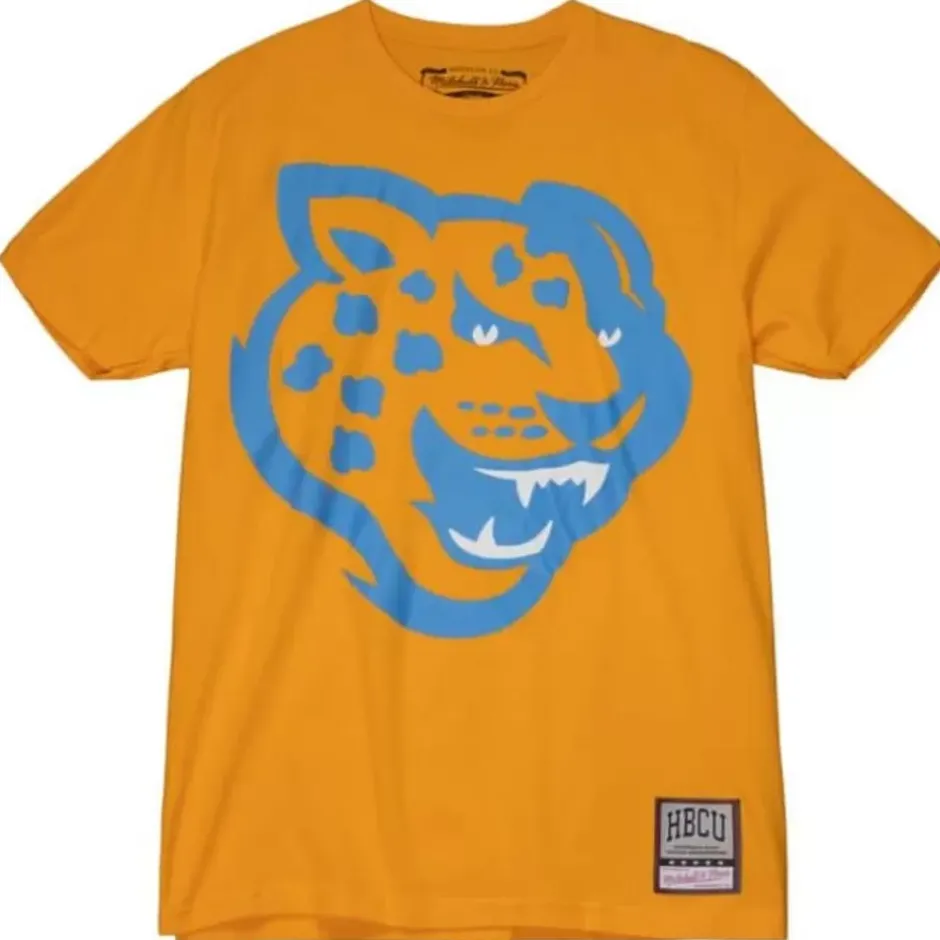 Men Mitchell & Ness T-Shirts & Tops-Su Oversized Mascot Tee Southern University And A&M College