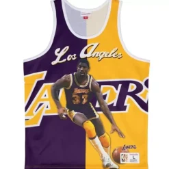 Men Mitchell & Ness T-Shirts & Tops-Sublimated Player Tank Los Angeles Lakers Magic Johnson