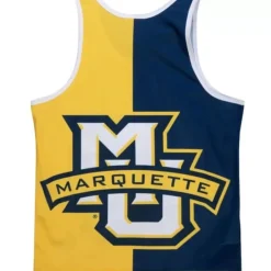 Men Mitchell & Ness T-Shirts & Tops-Sublimated Player Tank Marquette University Dwyane Wade