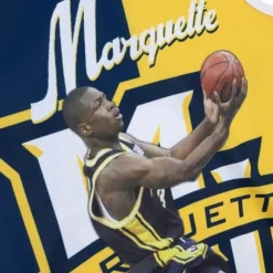Men Mitchell & Ness T-Shirts & Tops-Sublimated Player Tank Marquette University Dwyane Wade
