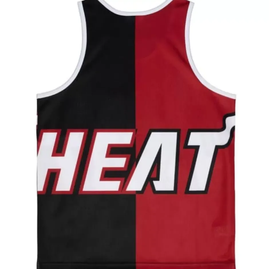 Men Mitchell & Ness T-Shirts & Tops-Sublimated Player Tank Miami Heat Dwyane Wade