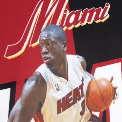 Men Mitchell & Ness T-Shirts & Tops-Sublimated Player Tank Miami Heat Dwyane Wade