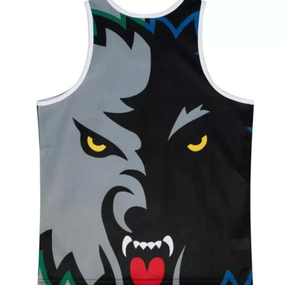 Men Mitchell & Ness T-Shirts & Tops-Sublimated Player Tank Minnesota Timberwolves Kevin Garnett