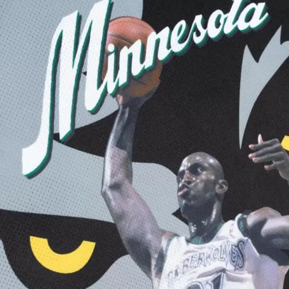 Men Mitchell & Ness T-Shirts & Tops-Sublimated Player Tank Minnesota Timberwolves Kevin Garnett