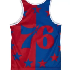 Men Mitchell & Ness T-Shirts & Tops-Sublimated Player Tank Philadelphia 76Ers Allen Iverson