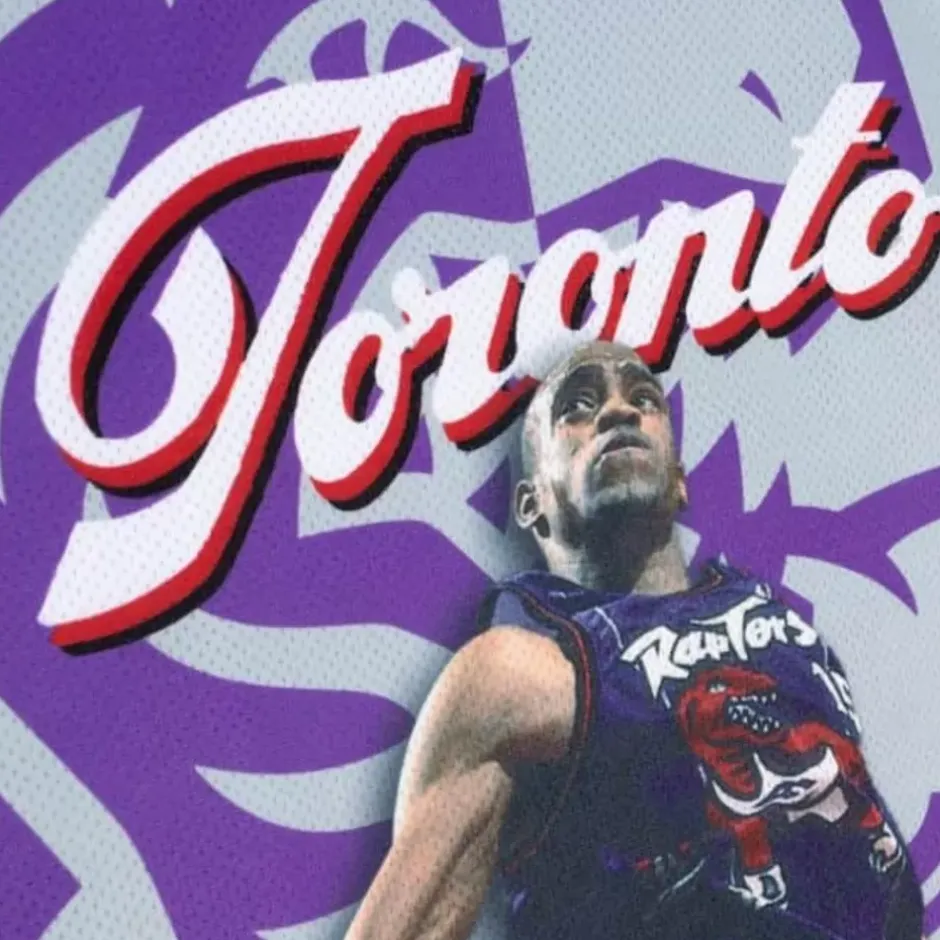 Men Mitchell & Ness T-Shirts & Tops-Sublimated Player Tank Toronto Raptors Vince Carter