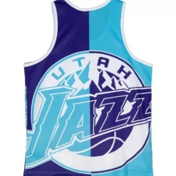 Men Mitchell & Ness T-Shirts & Tops-Sublimated Player Tank Utah Jazz Karl Malone