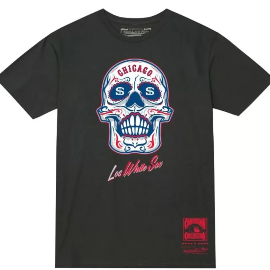 Men Mitchell & Ness T-Shirts & Tops-Sugar Skull Tee Chicago White Sox