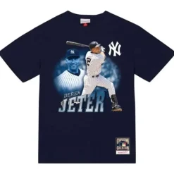Men Mitchell & Ness T-Shirts & Tops-Swing Tee New York Yankees Derek Jeter