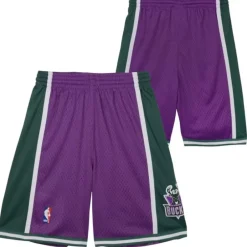 Youth Mitchell & Ness Big Kids-Swingman Milwaukee Bucks Road Shorts