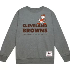 Men Mitchell & Ness Hoodies & Sweatshirts-Team Basic 2 Crew Cleveland Browns
