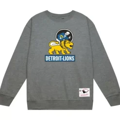Men Mitchell & Ness Hoodies & Sweatshirts-Team Basic 2 Crew Detroit Lions
