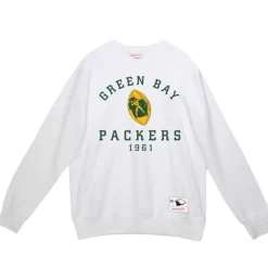 Men Mitchell & Ness Hoodies & Sweatshirts-Team Basic 3 Crew Green Bay Packers