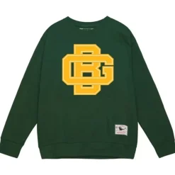 Men Mitchell & Ness Hoodies & Sweatshirts-Team Basic 2 Crew Green Bay Packers