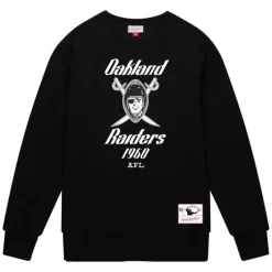 Men Mitchell & Ness Hoodies & Sweatshirts-Team Basic 3 Crew Oakland Raiders