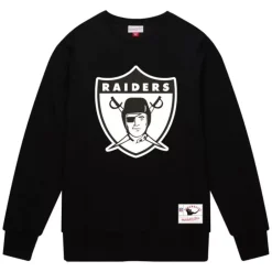 Men Mitchell & Ness Hoodies & Sweatshirts-Team Basic 1 Crew Oakland Raiders