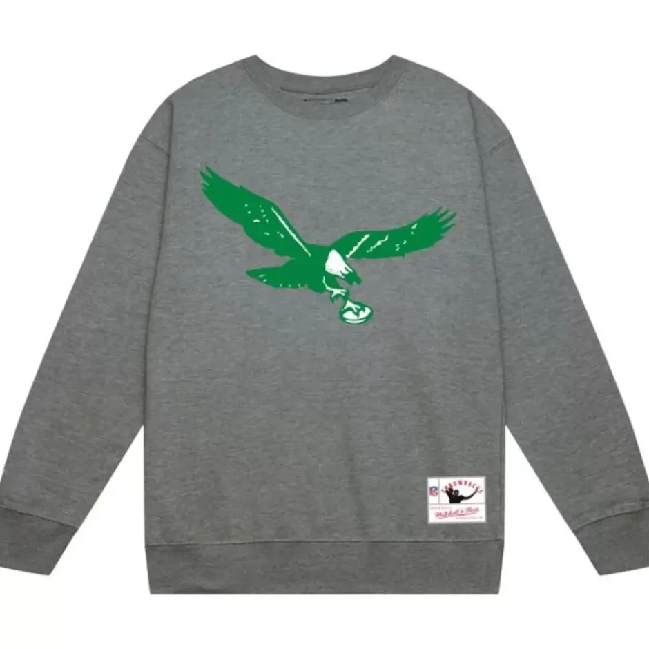 Men Mitchell & Ness Hoodies & Sweatshirts-Team Basic 3 Crew Philadelphia Eagles