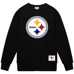 Men Mitchell & Ness Hoodies & Sweatshirts-Team Basic 2 Crew Pittsburgh Steelers