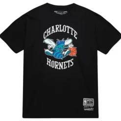 Men Mitchell & Ness T-Shirts & Tops-Team Basic 2 Tee Charlotte Hornets