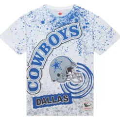 Men Mitchell & Ness T-Shirts & Tops-Team Burst Sublimated S/S Tee Dallas Cowboys