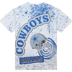 Men Mitchell & Ness T-Shirts & Tops-Team Burst Sublimated S/S Tee Dallas Cowboys