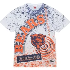 Men Mitchell & Ness T-Shirts & Tops-Team Burst Sublimated S/S Tee Chicago Bears