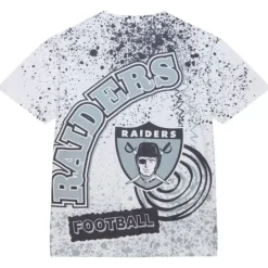 Men Mitchell & Ness T-Shirts & Tops-Team Burst Sublimated S/S Tee Oakland Raiders