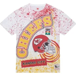 Men Mitchell & Ness T-Shirts & Tops-Team Burst Sublimated S/S Tee Kansas City Chiefs