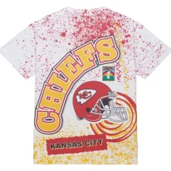 Men Mitchell & Ness T-Shirts & Tops-Team Burst Sublimated S/S Tee Kansas City Chiefs