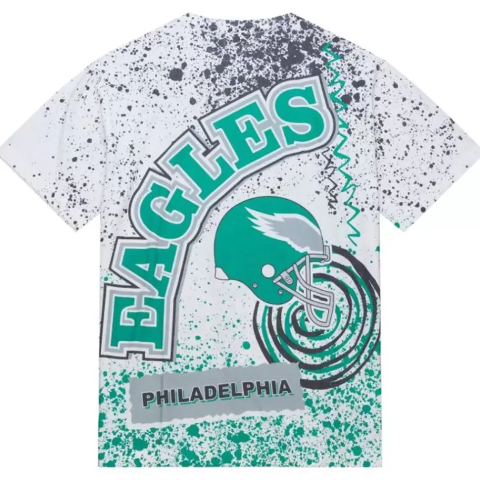 Men Mitchell & Ness T-Shirts & Tops-Team Burst Sublimated S/S Tee Philadelphia Eagles