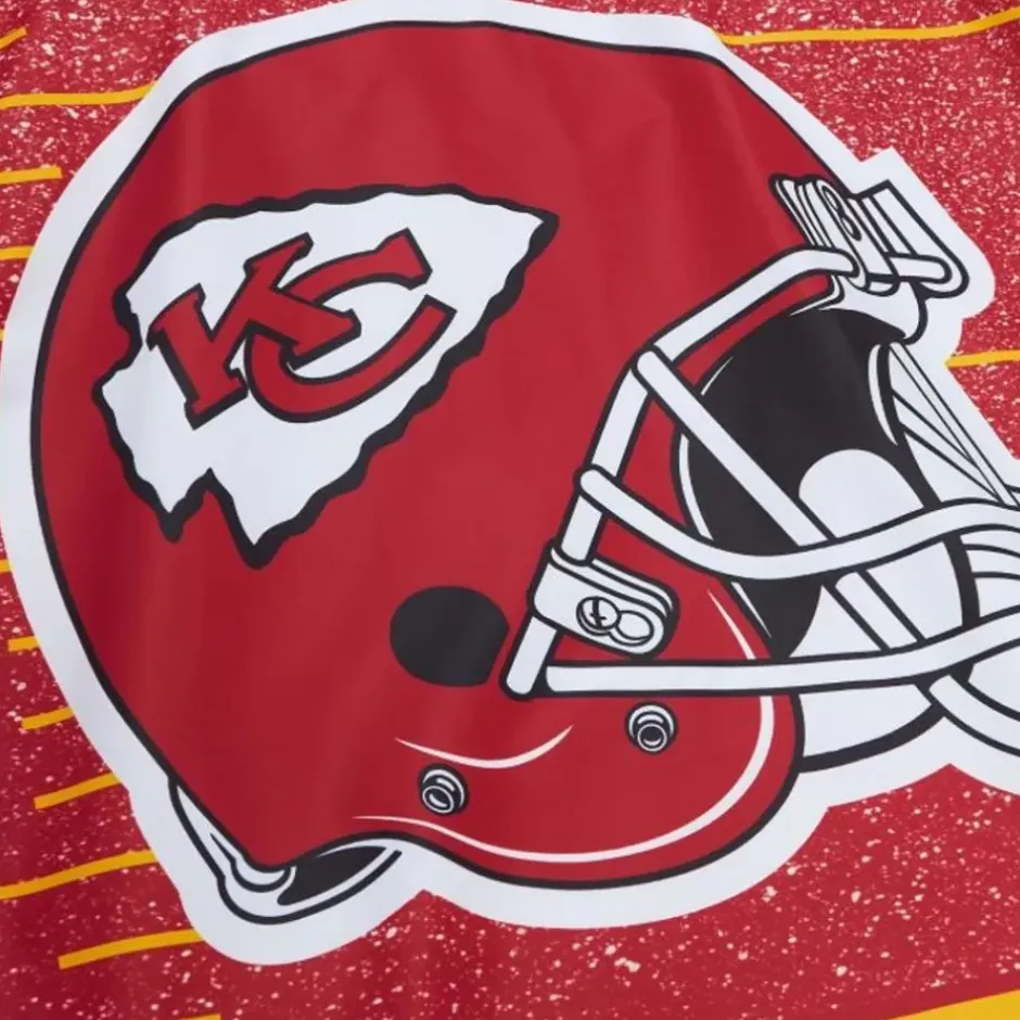 Men Mitchell & Ness Jackets & Outerwear-Team Burst Warm Up Jacket Kansas City Chiefs