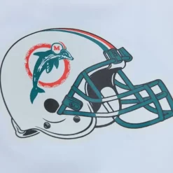 Men Mitchell & Ness Jackets & Outerwear-Team Burst Warm Up Jacket Miami Dolphins