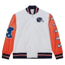 Men Mitchell & Ness Jackets & Outerwear-Team Burst Warm Up Jacket Chicago Bears