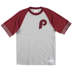 Men Mitchell & Ness T-Shirts & Tops-Team Captain Tee Philadelphia Phillies