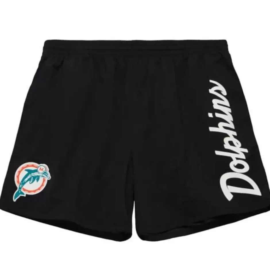 Men Mitchell & Ness Shorts-Team Essentials Nylon Shorts Miami Dolphins