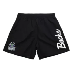 Men Mitchell & Ness Shorts-Team Essentials Nylon Shorts Milwaukee Bucks