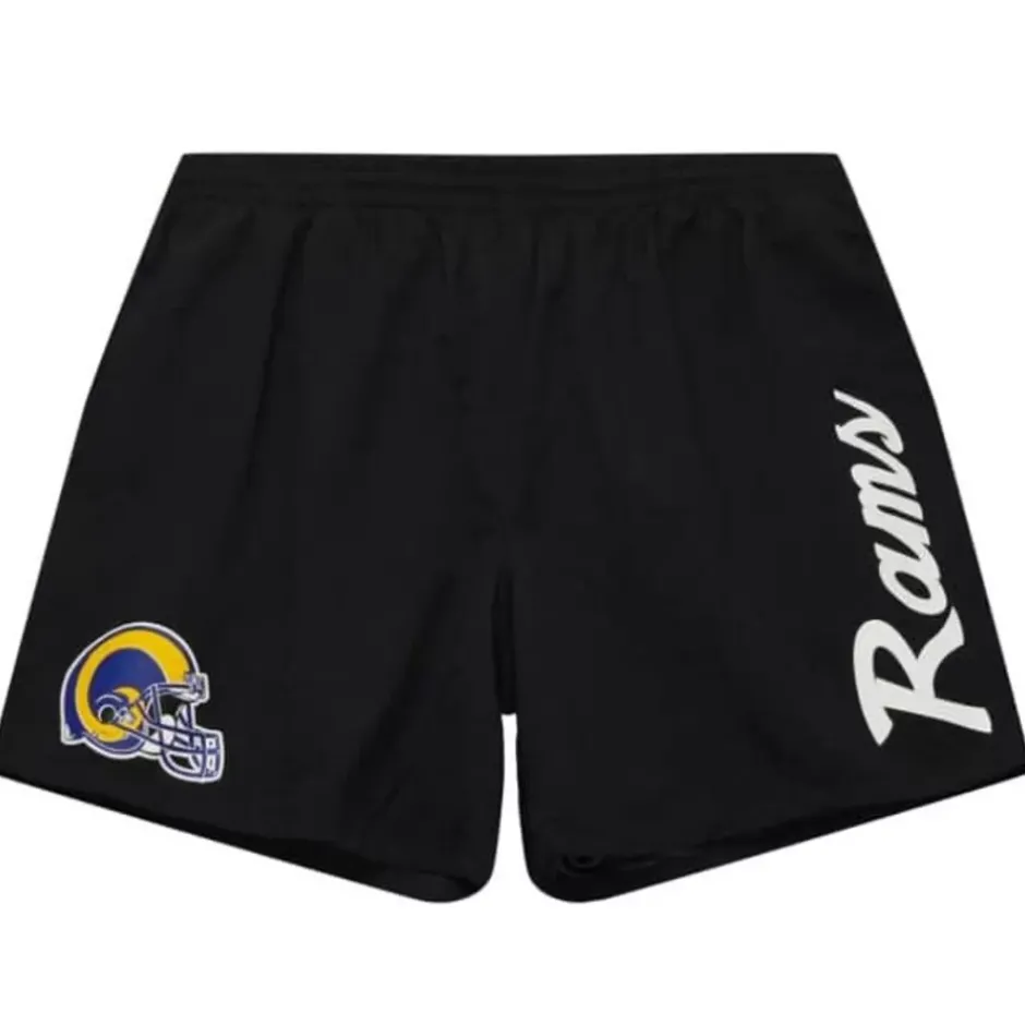 Men Mitchell & Ness Shorts-Team Essentials Nylon Shorts Los Angeles Rams