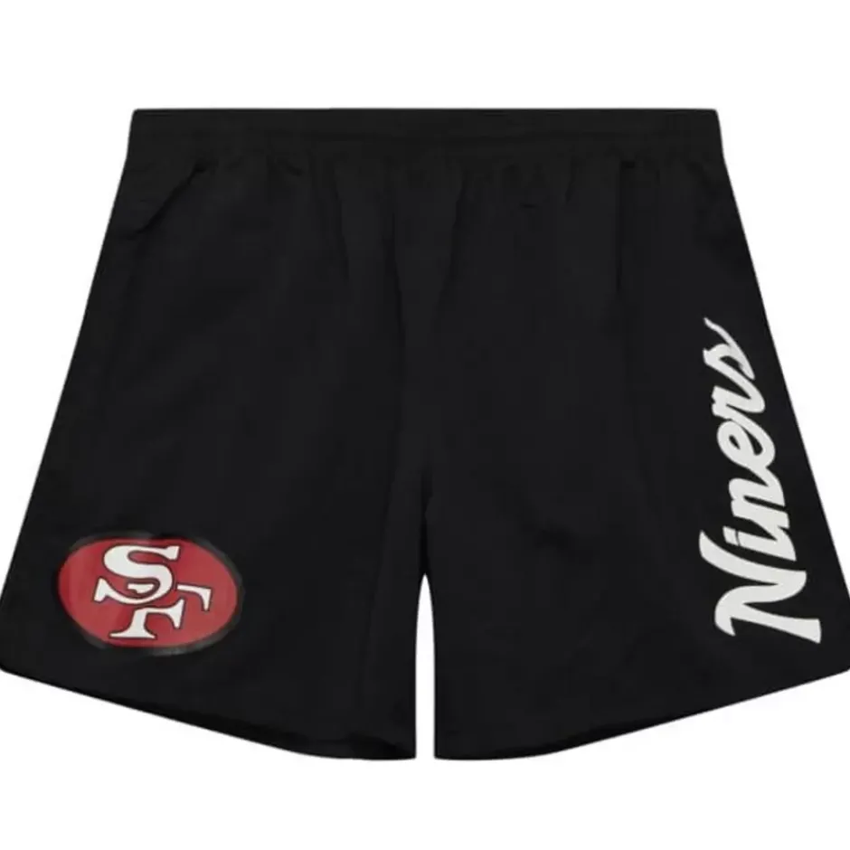 Men Mitchell & Ness Shorts-Team Essentials Nylon Shorts San Francisco 49Ers