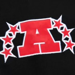 Men Mitchell & Ness Hoodies & Sweatshirts-Team First Satin Fleece Crew Oakland Raiders