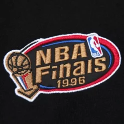 Men Mitchell & Ness Hoodies & Sweatshirts-Team First Satin Fleece Crew Chicago Bulls