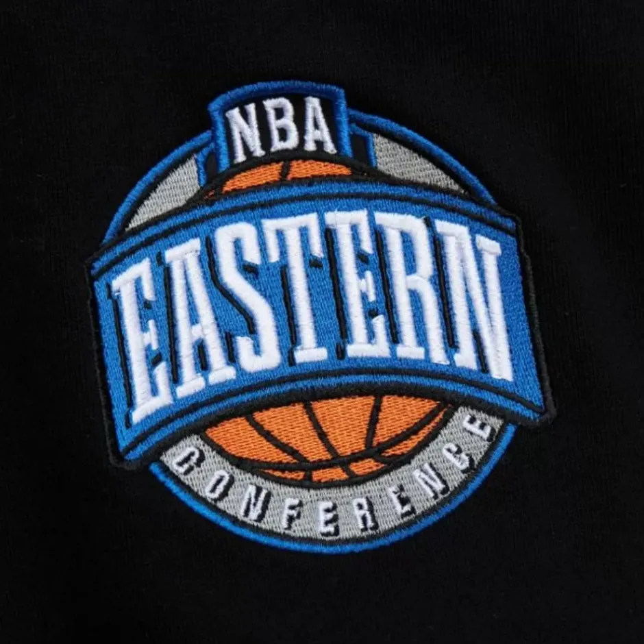 Men Mitchell & Ness Hoodies & Sweatshirts-Team First Satin Fleece Crew Chicago Bulls