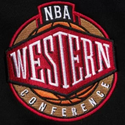 Men Mitchell & Ness Hoodies & Sweatshirts-Team First Satin Fleece Crew San Antonio Spurs